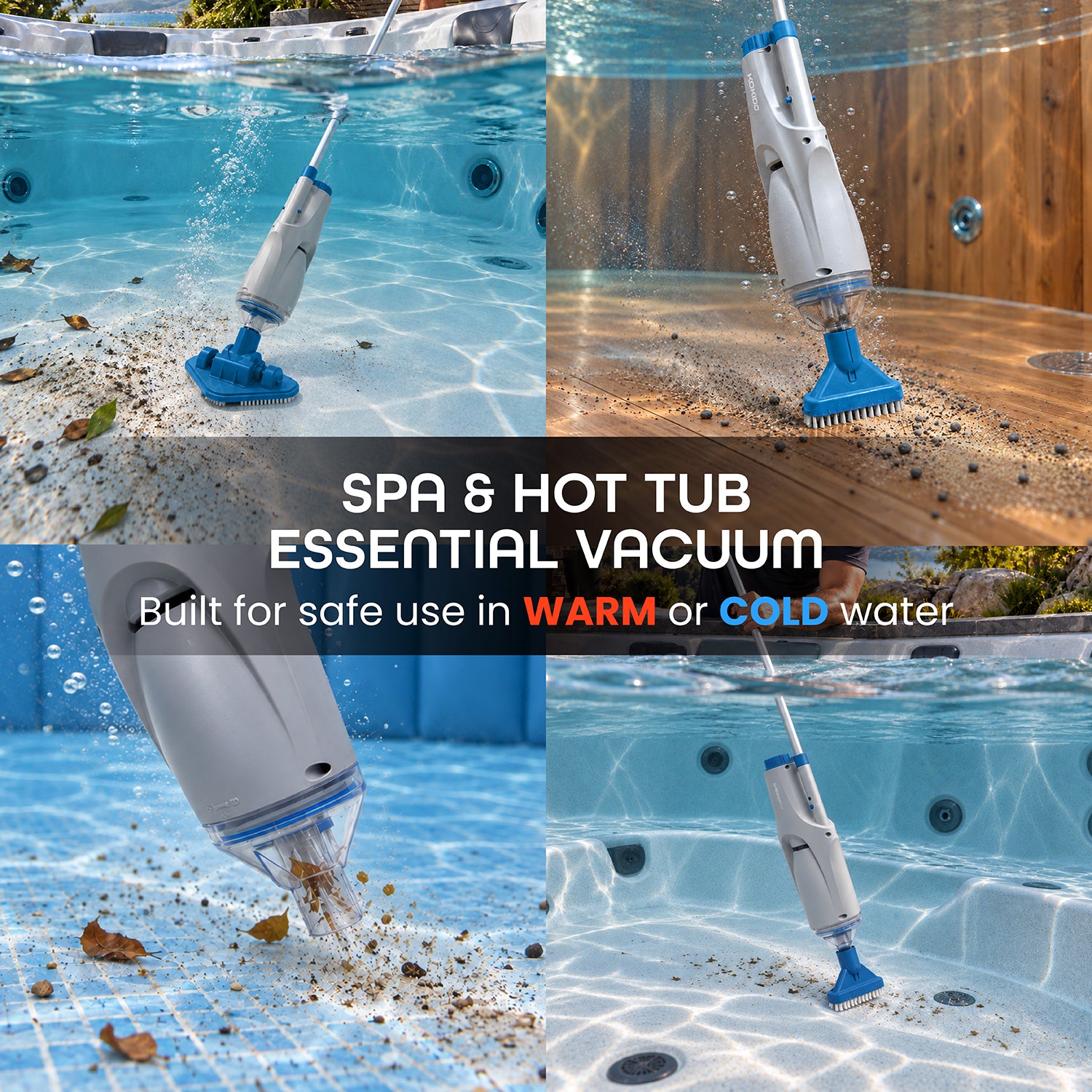 KOKIDO XTROVAC 110 Rechargeable Cordless Spa and Hot Tub Vacuum