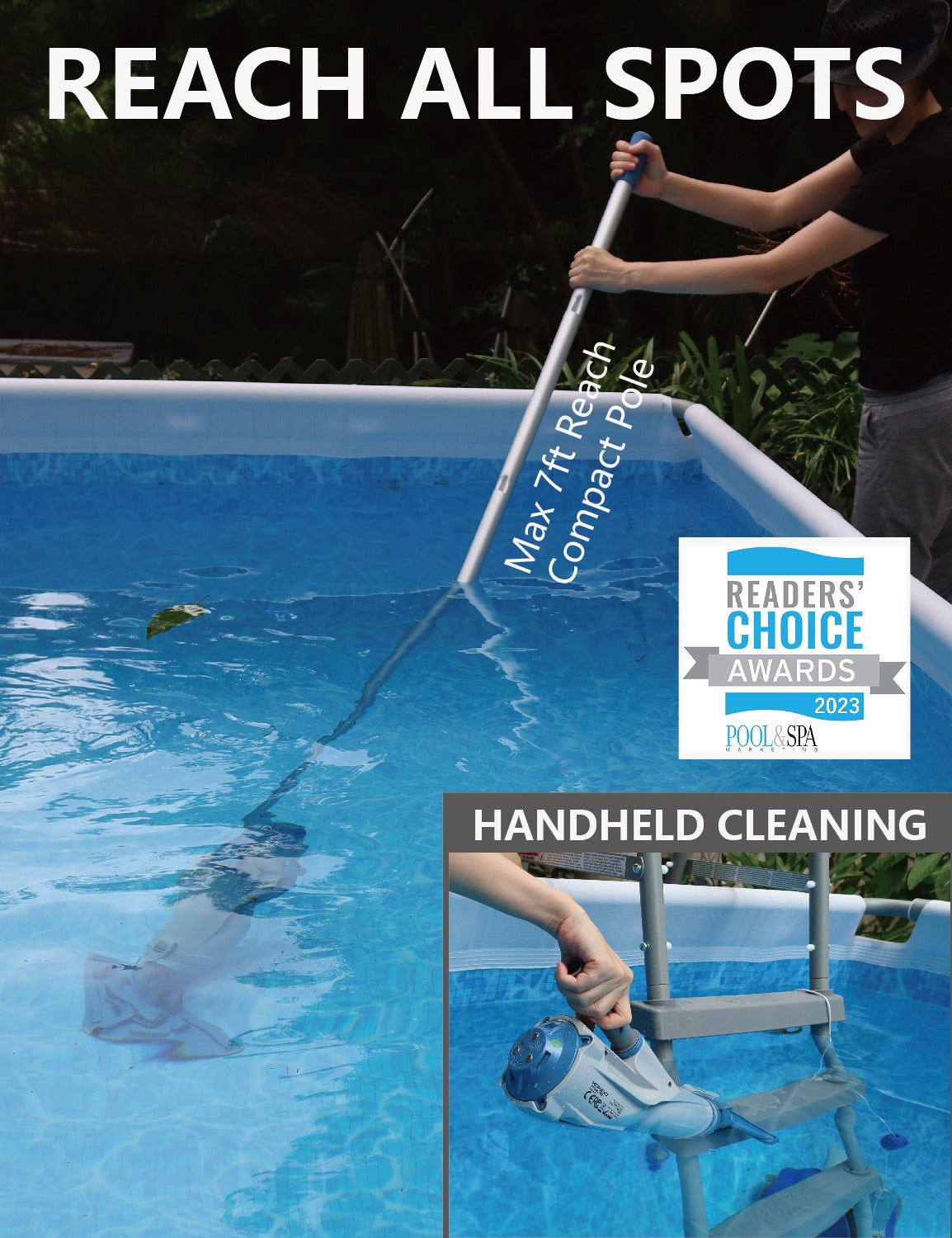 XTROVAC 320 (2025 Upgrade) Rechargeable Cordless Pool Vacuum